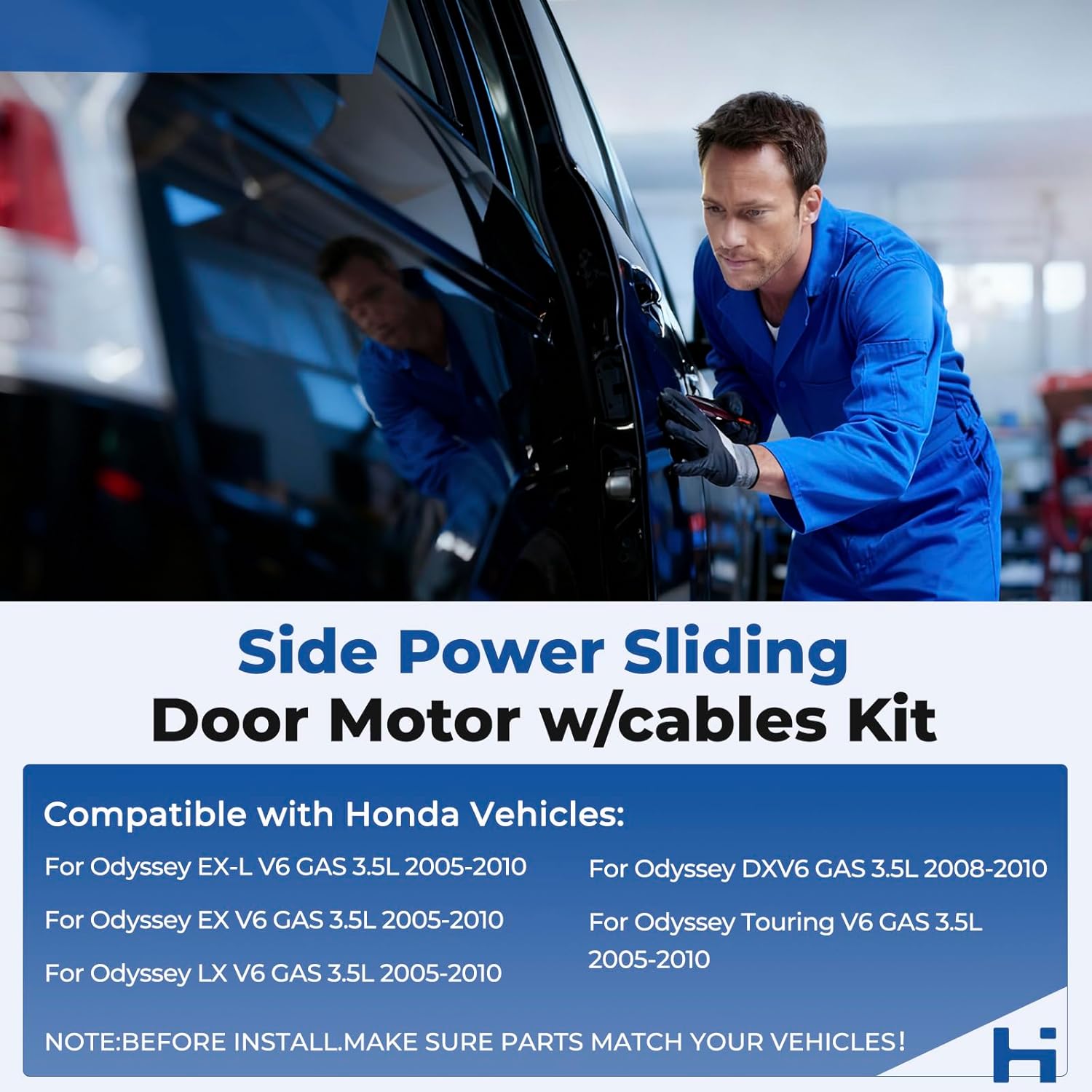 Left Drive Side Power Sliding Door Motor w/Cables Kit Compatible with Honda Odyssey 2005-2010 3.5L V6,Slide Door Motor Assembly Repair kit Replace 72050SHJA21,72050-SHJ-A21(L)