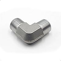 Vista 2 de HFS (R) SS304 Instalación de tubería, 90 grados Barstock Street Codo, 1/2" macho NPT x 1/2" macho NPT