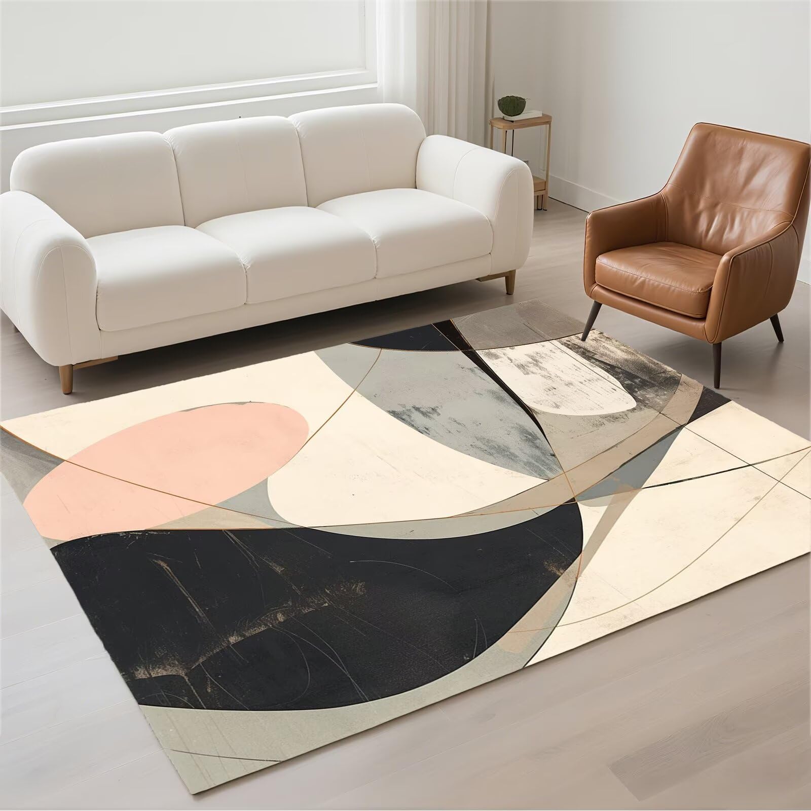 Tapis de couloir gris 60x90cm moderne et lavable pour entrée
