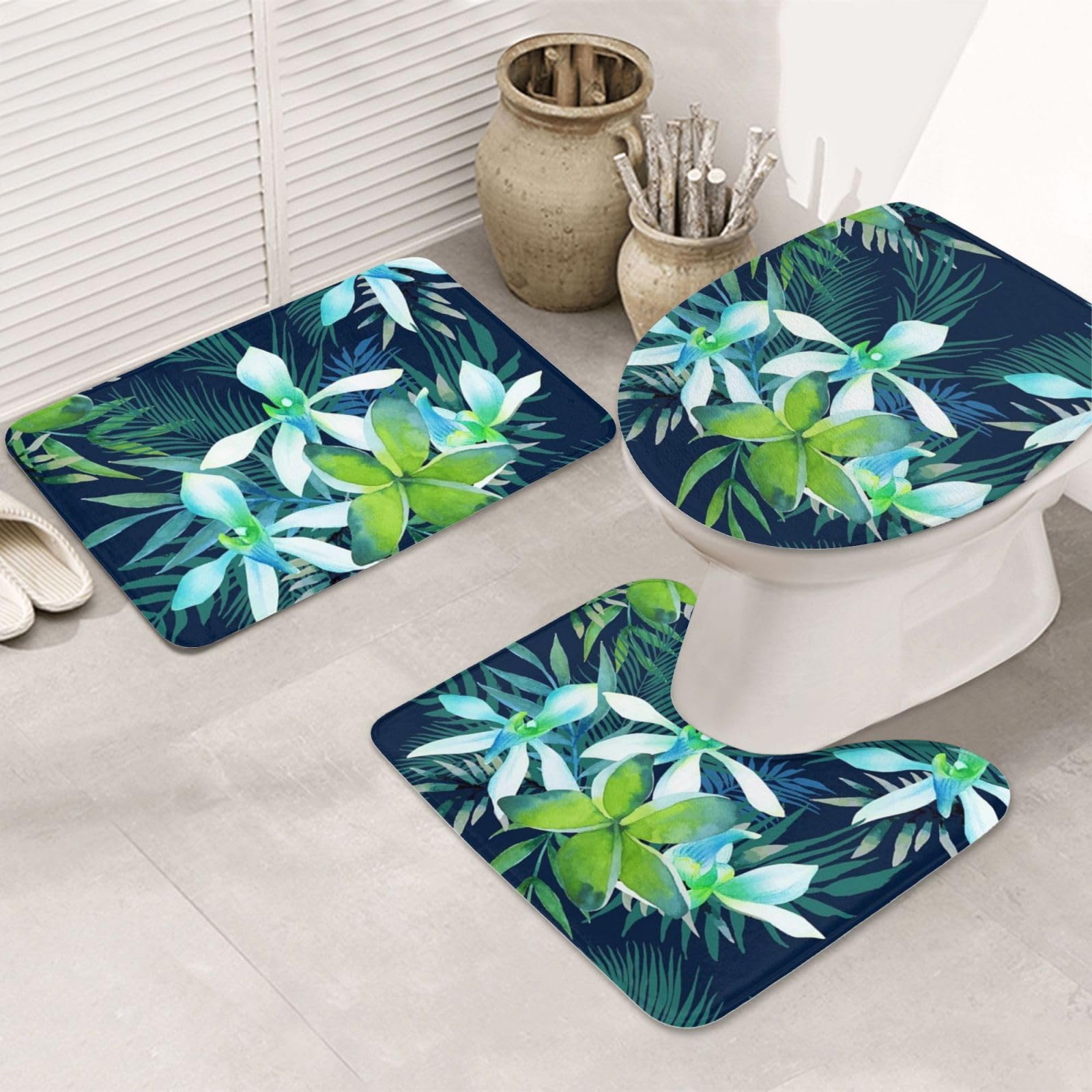Tapis de salle de bain en forme de U lot de 3 pièces pour créer une ambiance spa à la maison
