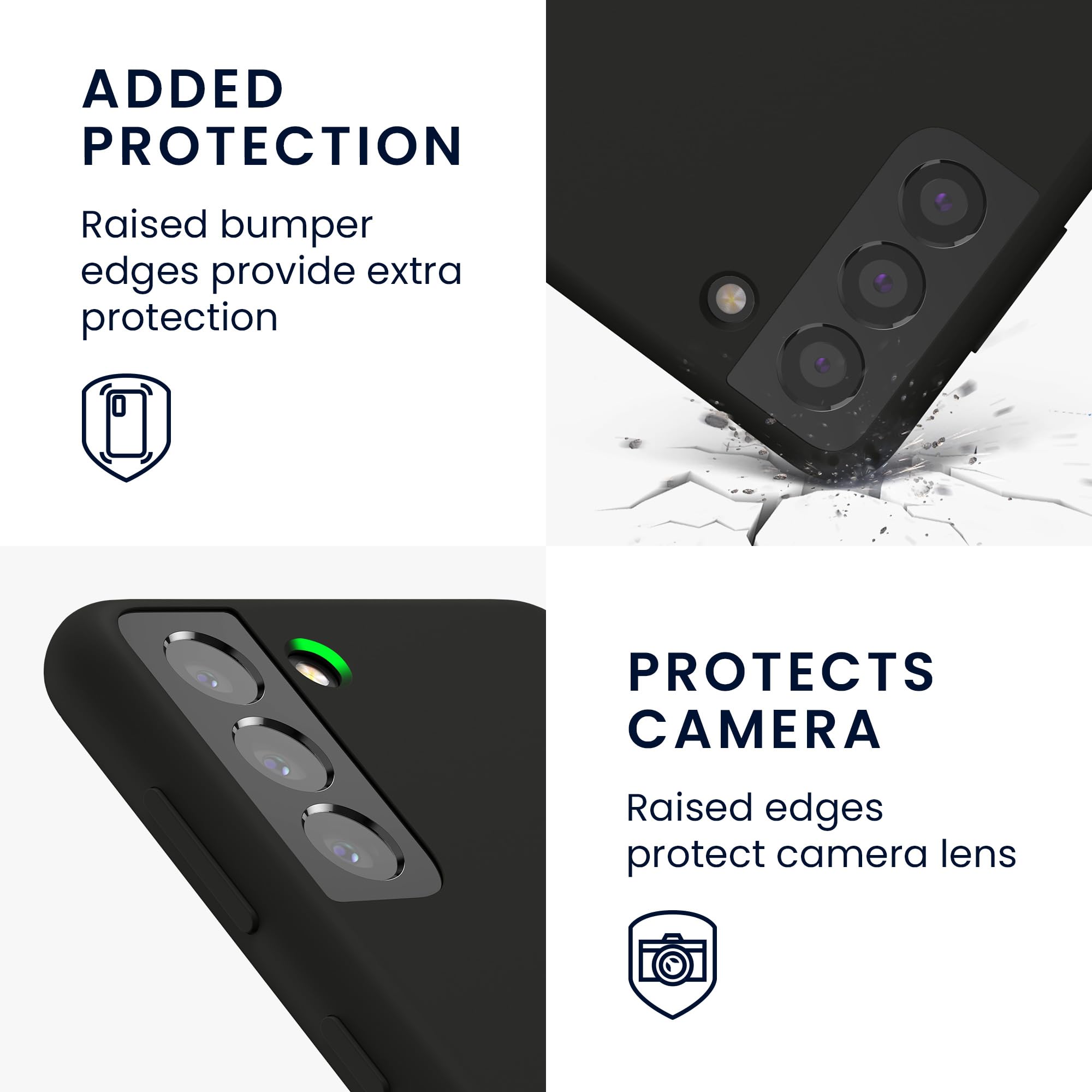 kwmobile Case for Samsung Galaxy S21 Case - Soft Cover - Shockproof Silicone - Wireless Charging Dark Grey - 3