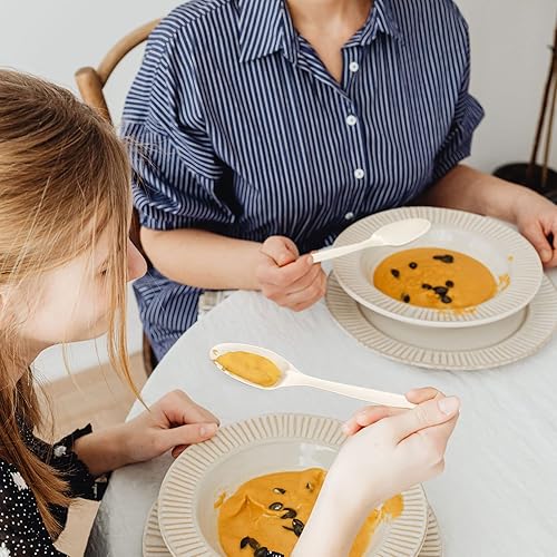 Miniatura 6 de Cucharas compostables, paquete de 50 cucharas desechables de 7 pulgadas, juego de cubiertos biodegradables, cucharas pesadas