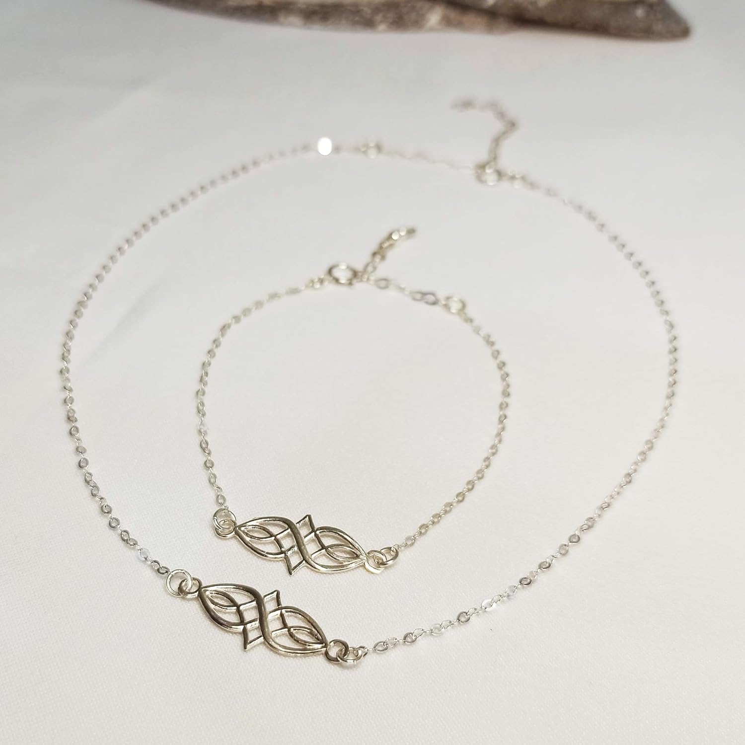 Celtic Knot Bracelet - Sterling Silver or Gold Filled, Elvish Minimalist Symbolic Jewelry for Women, 6.5"-7.5" Adjustable - Image 7