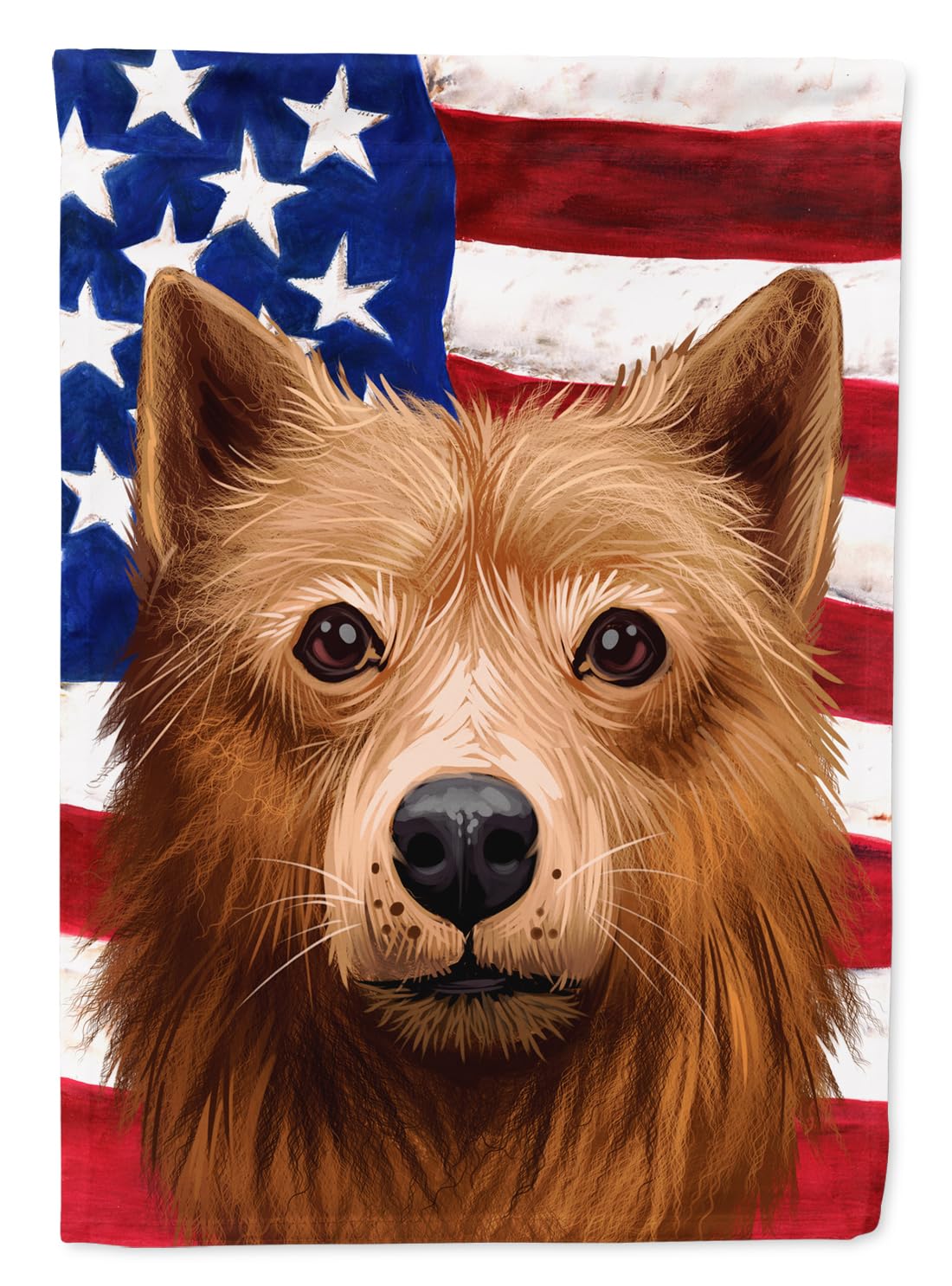 Drapeau de jardin Spitz finlandais avec drapeau américain décoration extérieur