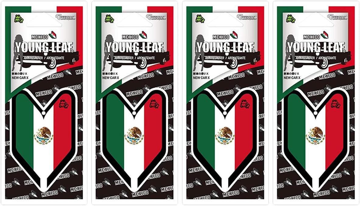 4 Packs Wakaba Treefrog Young Leaf New Car X Scent Mexico Flag JDM Air Freshener