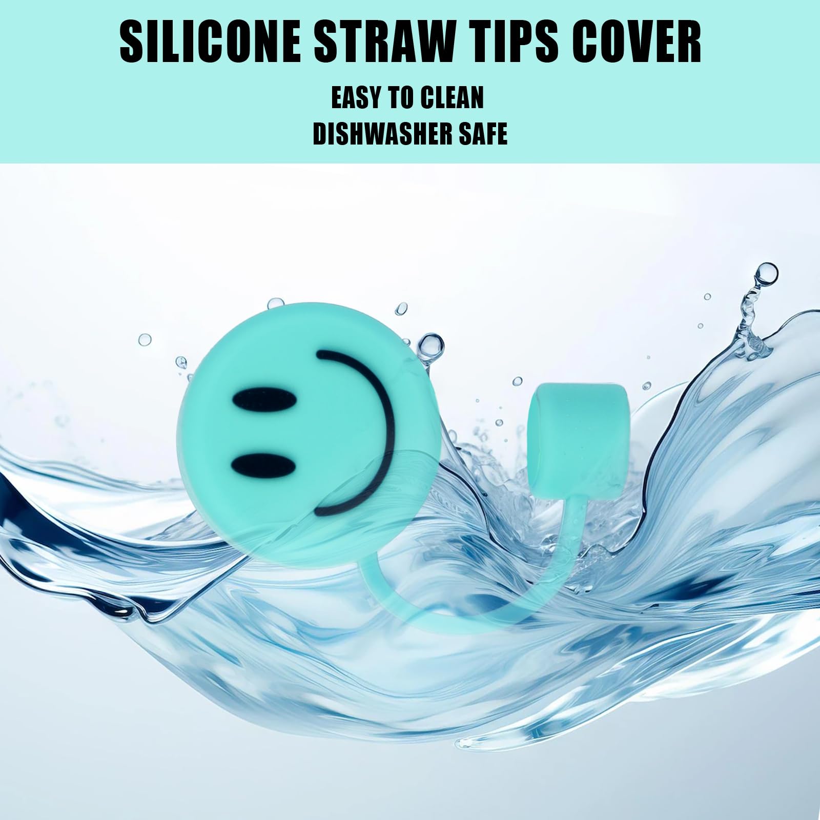 Cute Smiling Straw Covers - Pink Purple Green -5