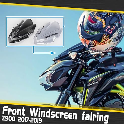 Miniatura 5 de Deflector de viento de motocicleta para Z900 17-19 Touring Winscreen Protector de visera Pare-brise compatible con K-awasaki Z 900 Z-900 2017 2018