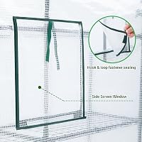 Ohuhu Üvegház Fólia 3 Szintes 12 Polcos Téli Növénylház PE Takarással 145x145x195cm 4