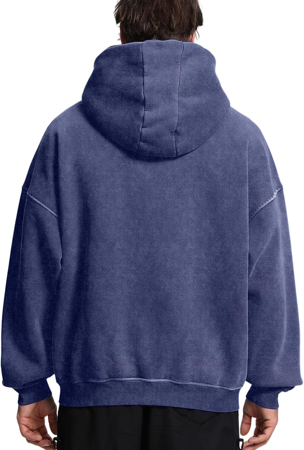 FAIABLE Mens Womens Double Zip Up Hoodie Oversized Acid Wash Hoodie Heavyweight Fleece Cotton Zipper Sweatshirt Vintage