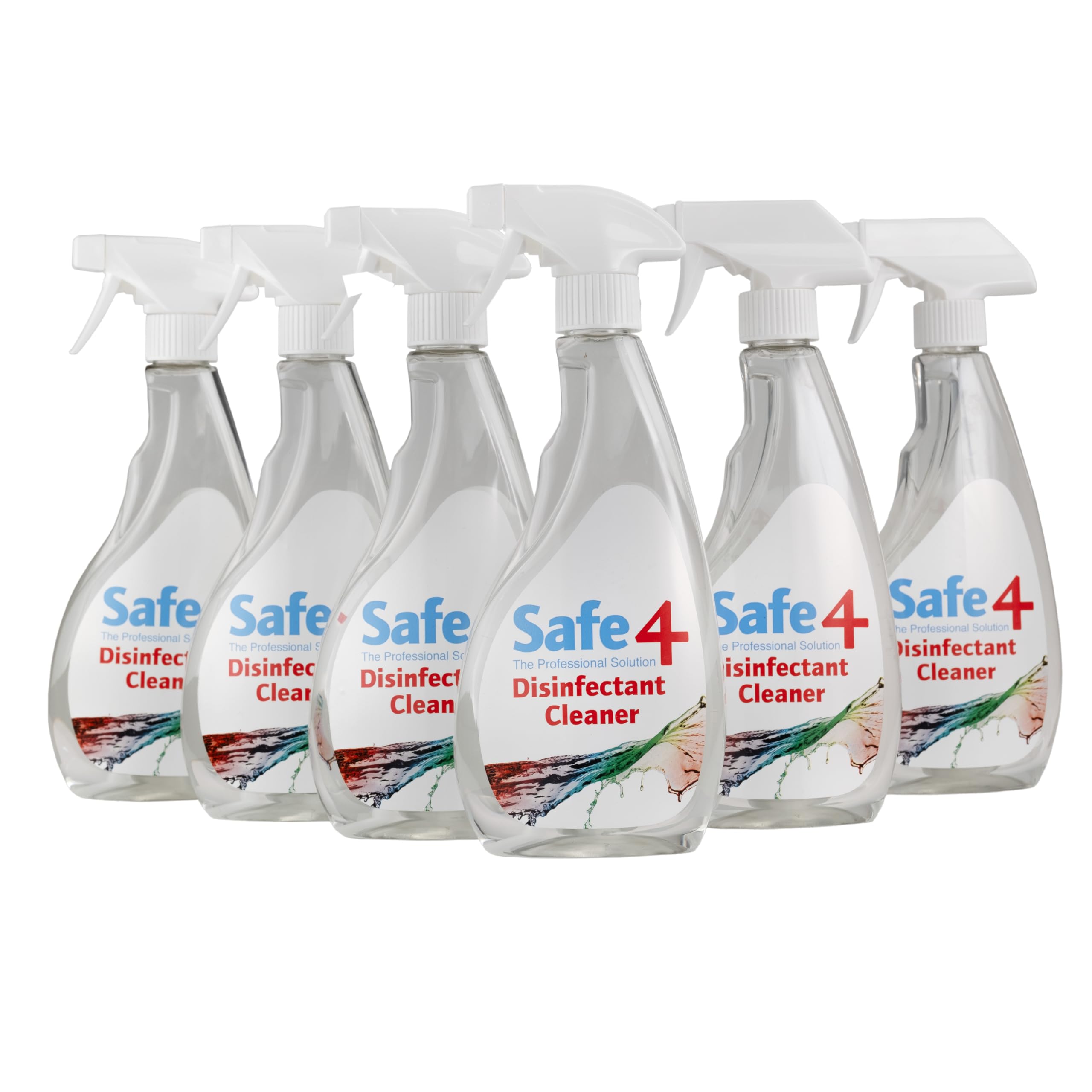 Safe4 Professional Surface Disinfectant Ready to Use - Enhanced Formulation,UK Manufactured,for Effective Virus & Bacteria Protection (500ml,Pack of 6,Odourless)
