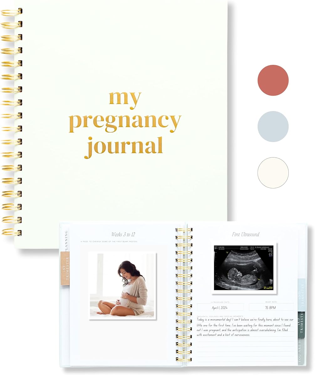 Lamare Pregnancy Journal for First Time Moms 2026 – Pregnancy Scarpbook | Hardcover Pregnancy Planner & Diary | Keepsake with Prompts & Photo Slots | Pregnancy Gift for First Time Moms