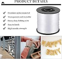 Vista 3 de Línea de pesca de 656.2 ft, línea de pesca de nailon transparente de 0.031 in, 57 libras para pesca, colgar, manualidades