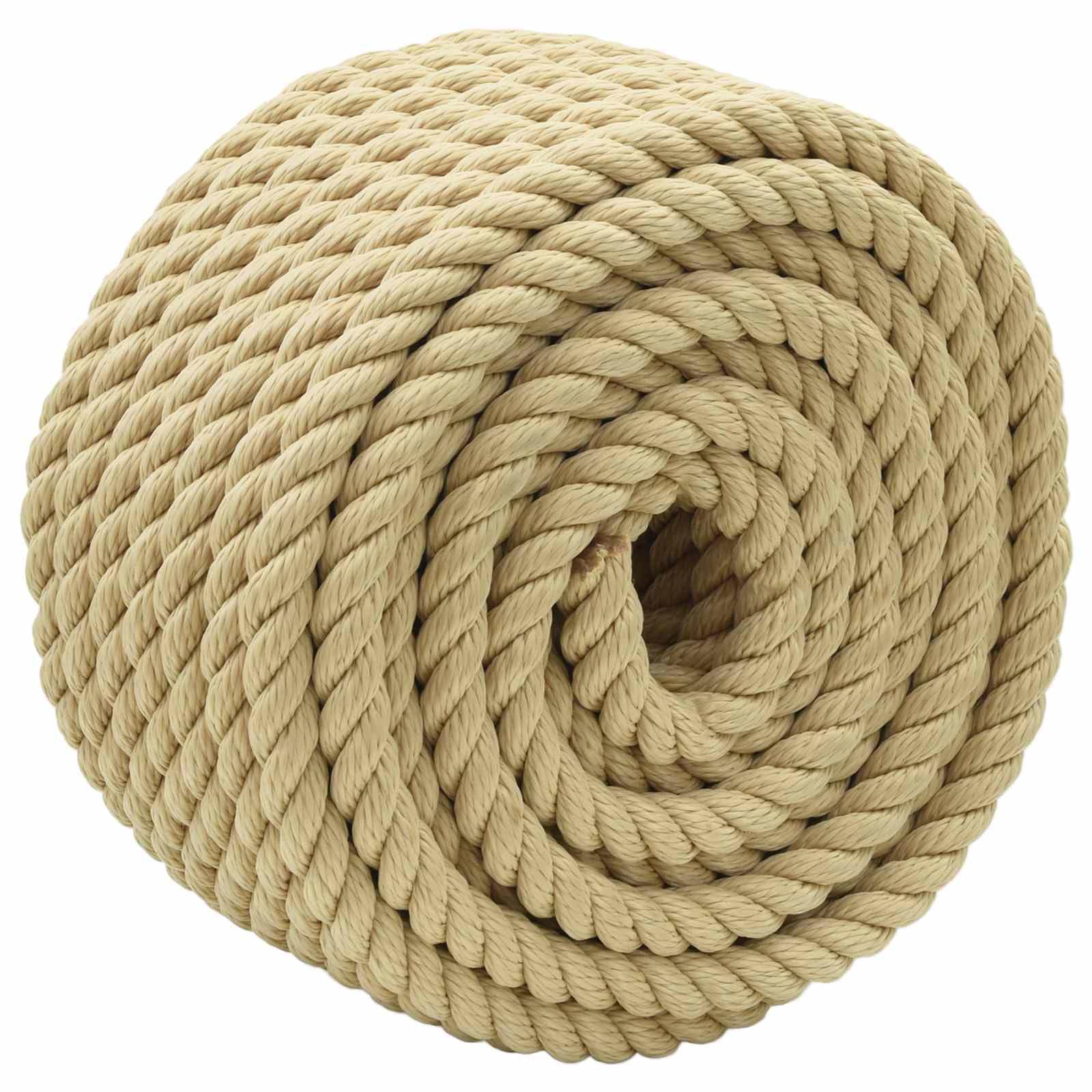 Cuerda de barco 50 m 2 cm natural PP | Flotador ligero, nudo fácil, para vela, camping, tender la colada, resistente a la intemperie