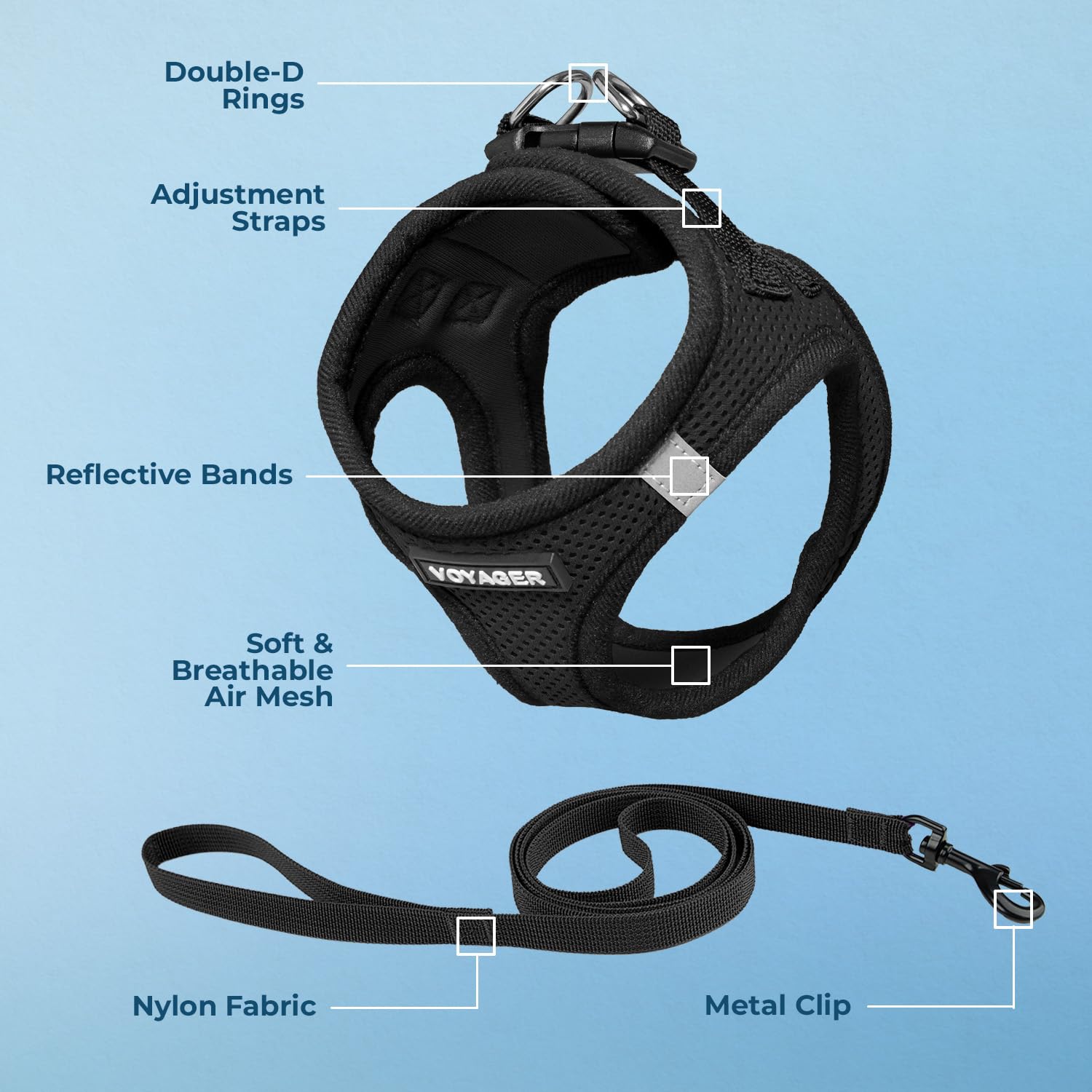 Voyager Step-in Air Cat Leash Harness Set, All Weather Mesh - Image 4