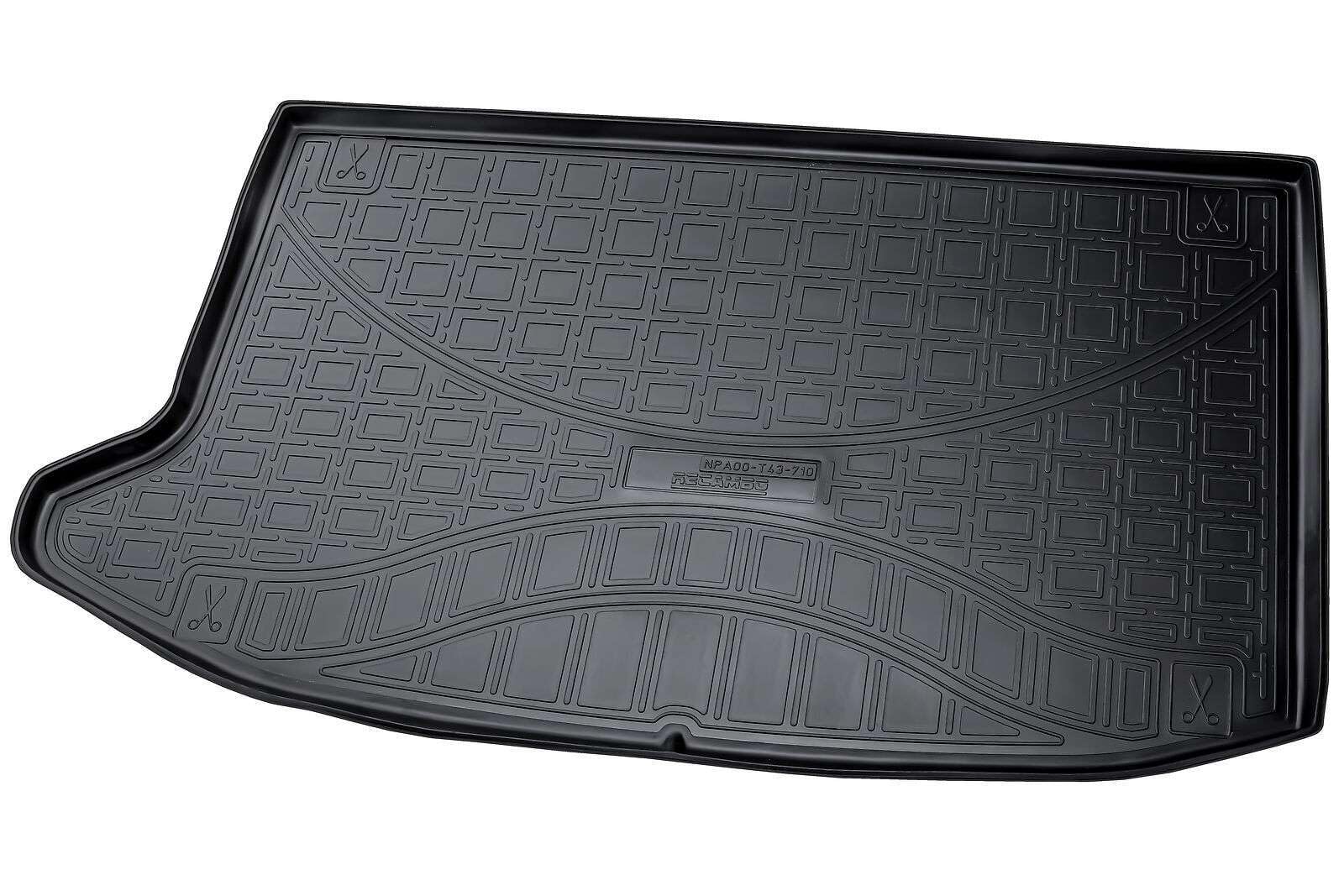 RECAMBO Juego de alfombrillas de goma y bandeja para maletero para Kia Soul III, tipo SK3, a partir de 04.2019, con subwoofer, 100% a medida, alfombrillas para coche y maletero de TPE antideslizante