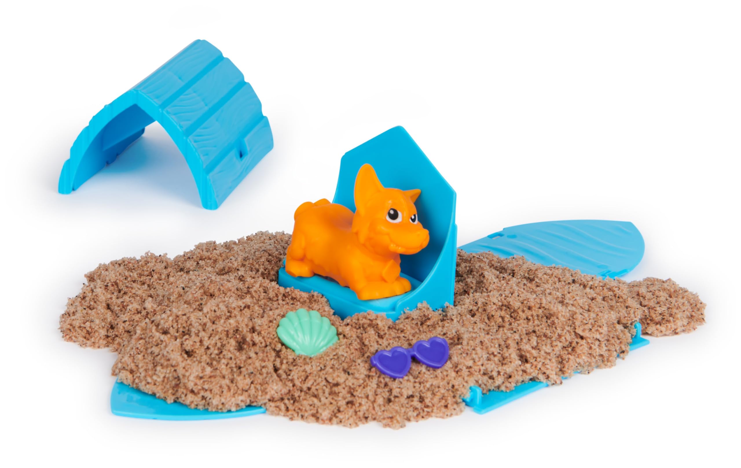 Kinetic Sand Hunde Häuschen - mit 170 g kinetischem Strandsand aus Schweden, erfüllt alle gesetzlichen Anforderungen, mit Hundefigur und Accessoires, für Kinder ab 3 Jahren