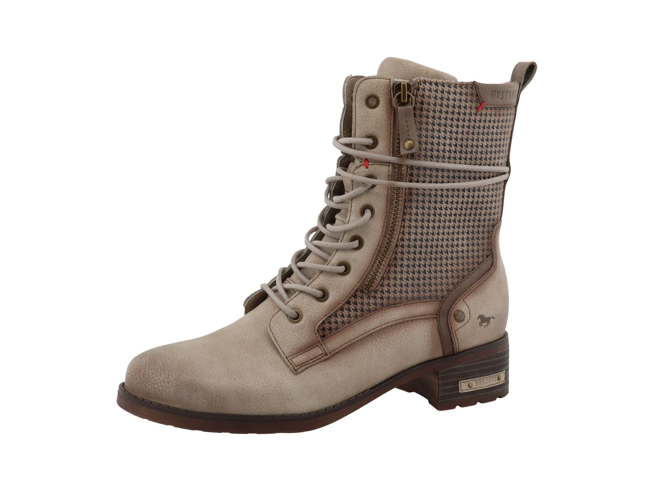 MUSTANG Damen Stiefelette mit Hahnentritt-Muster 15M0062001