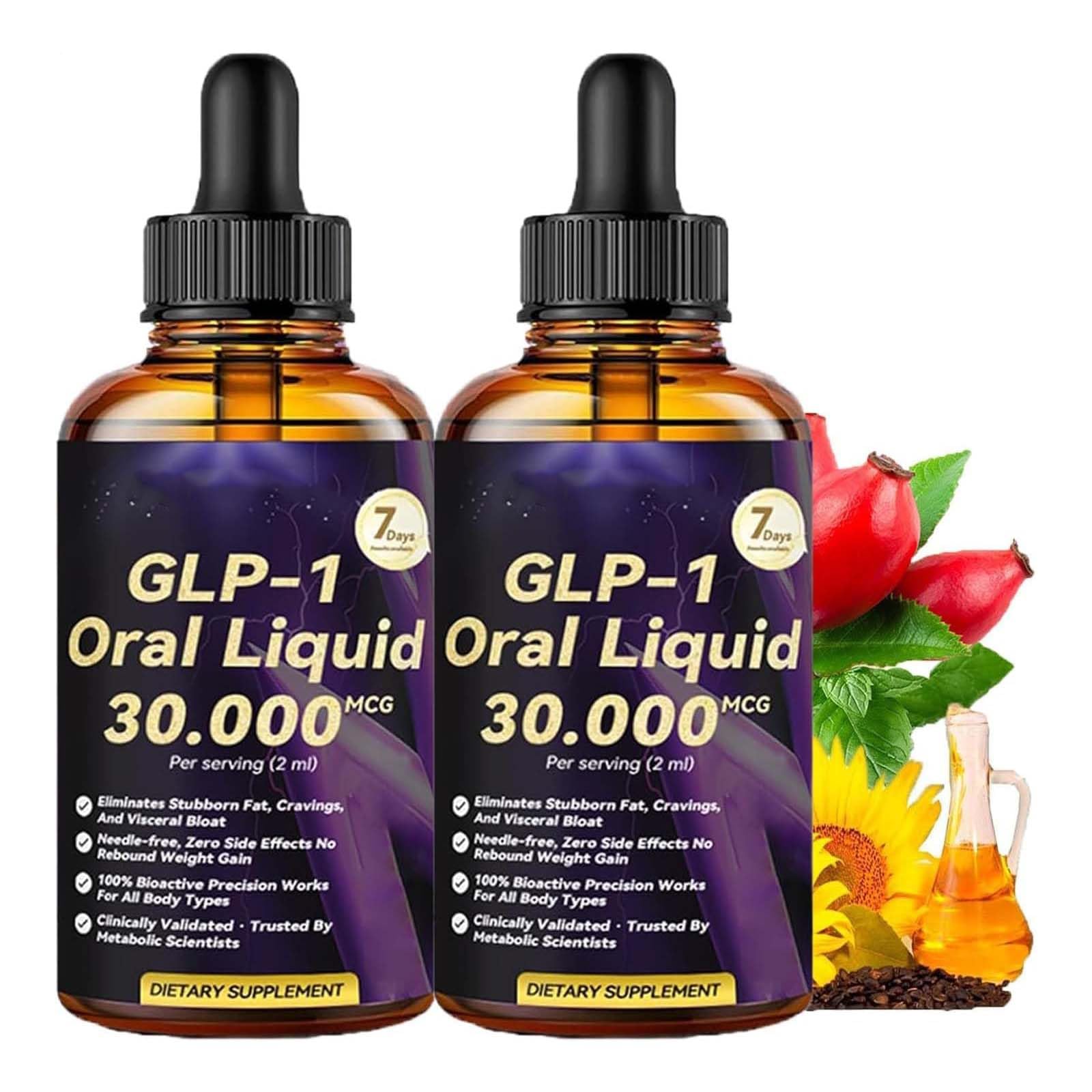 Dormoran GLP-1 Oral Liquid, GLP-1 Slimming Drops for Weight Loss, Dormoran GLP 1 Peptide Complex Serums, Natural Plant Extract GLP 1 Supplements Concentrate, for Men & Women (2)