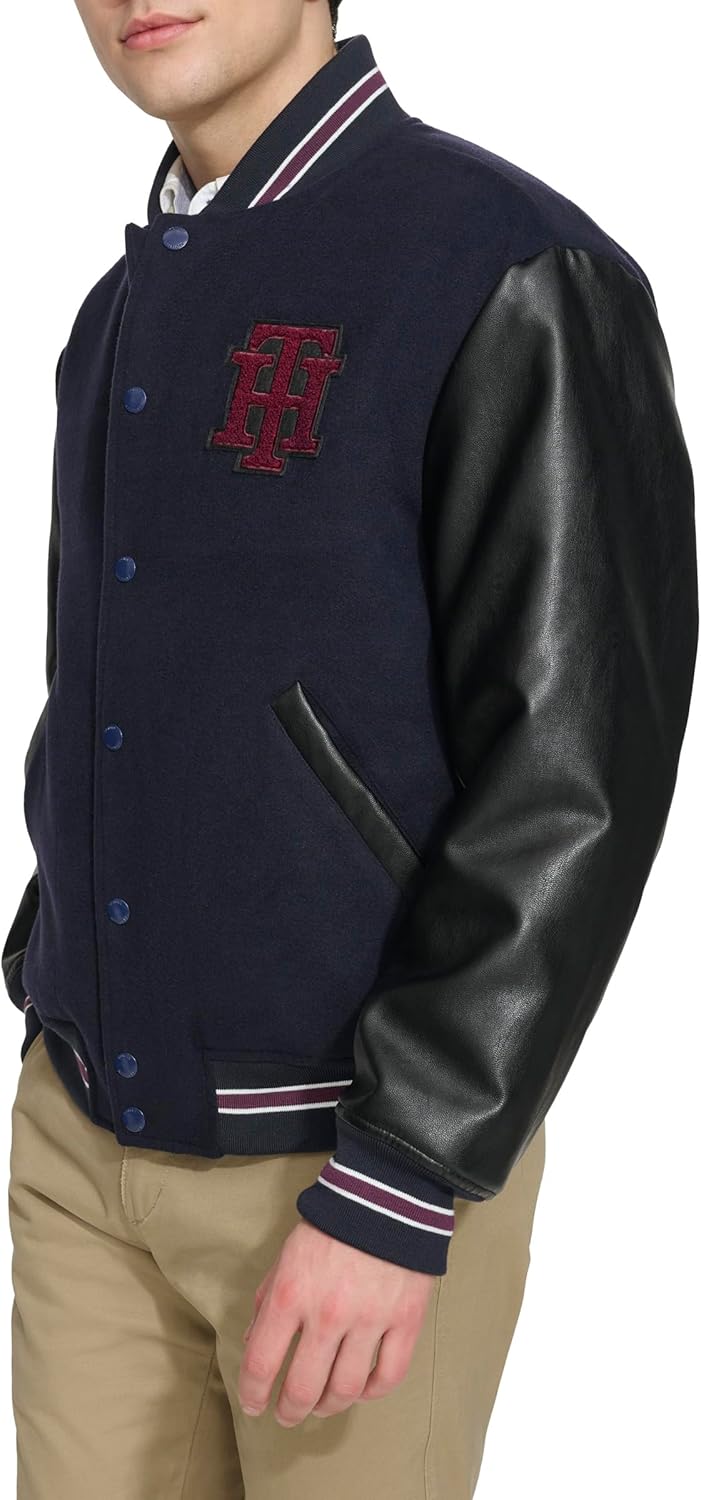 Tommy Hilfiger Men's Tommy Hilfiger Men's Mixed-media Bomber Jacket