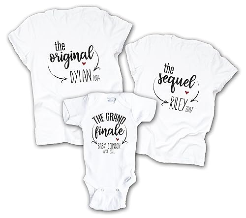 Original Sequel Finale, Third Baby Announcement, Kids Shirts Announcing Pregnancy, Oldest Middle Youngest