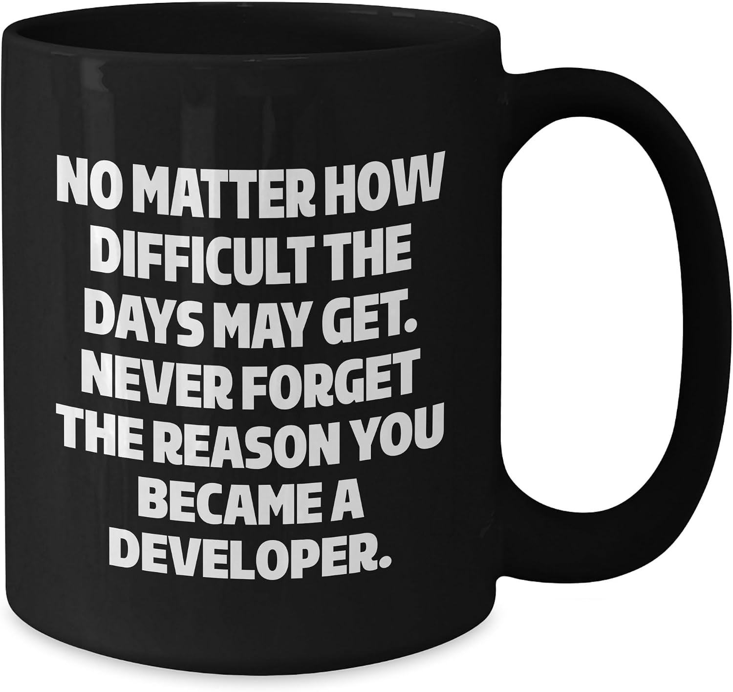 Developer's Inspirational Journey Black Coffee Mug, Gift from Coworkers to Developer Friends, Valentine's Unique Gifts