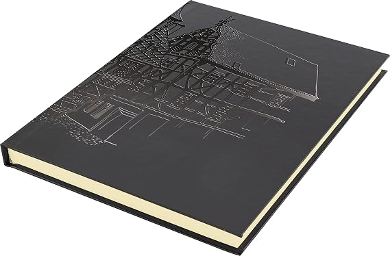 Kangaro K-5567 Blank Sketchbook A5 Hard Cover Black with Design 140 g Cream Paper