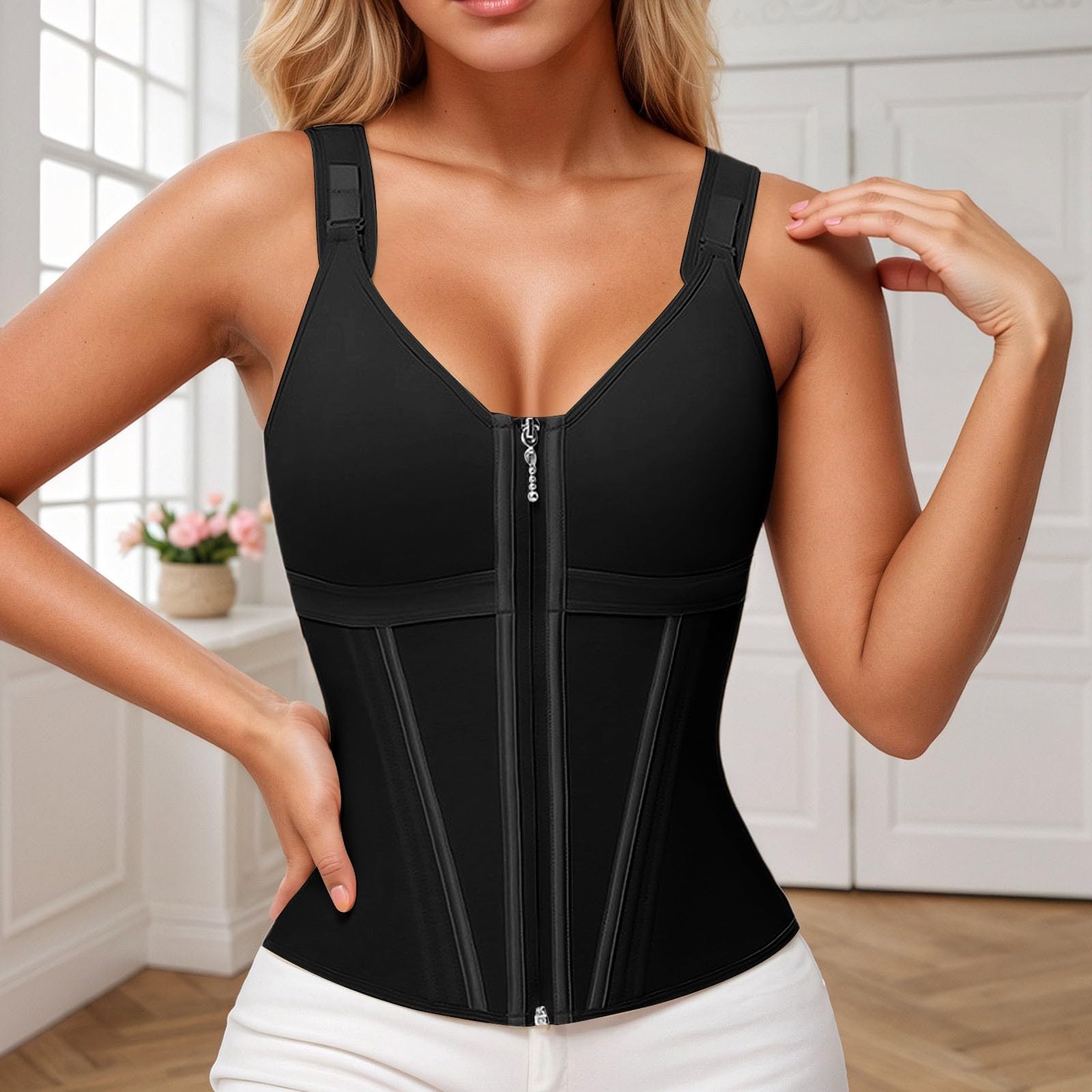 Fajas Reductoras Mujer Entrenador De Cintura, Corsé Cintura para Mujeres, Control La Abdominación Carrocería, Cincher Carrocería con Correas Ajustables