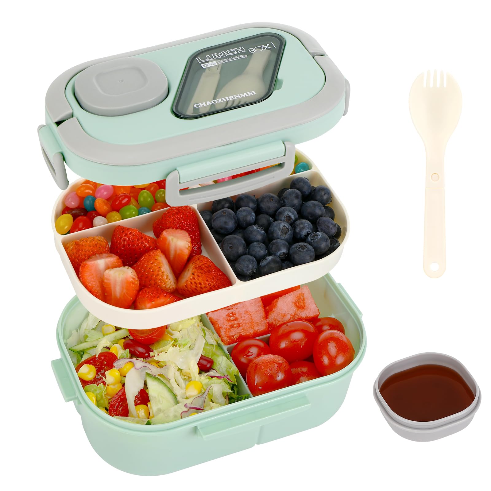 Boîte Bento Inox Étanché 1L 3 Compartiments - Lunch Box Hermétique Enfant & Adulte Lave-Vaisselle
