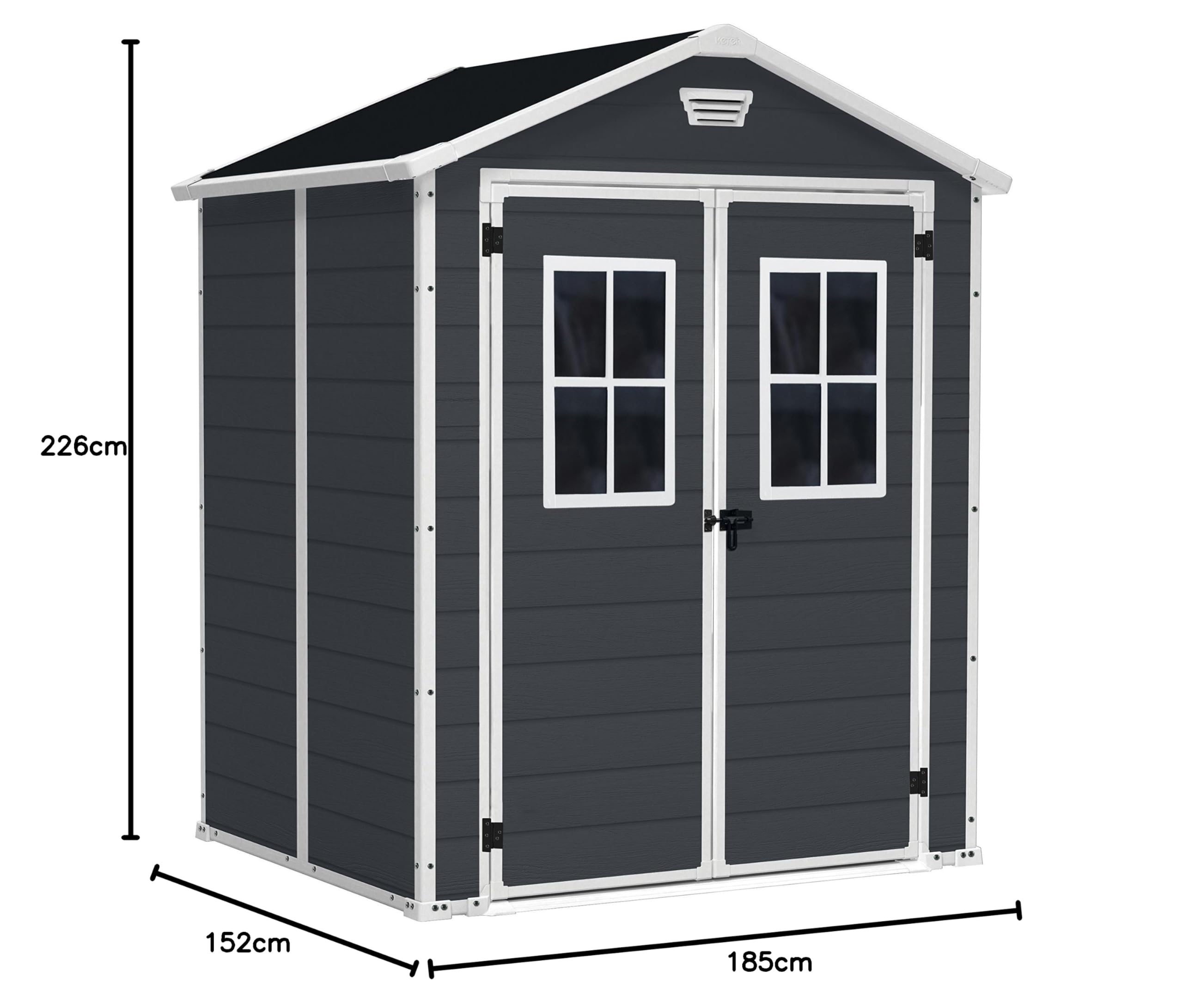 KETER 12-938205 Chalet et et Jardin - Refugio de Resina Premium 65Dd Ant, Antracita, 185 x 152 x 226 cm