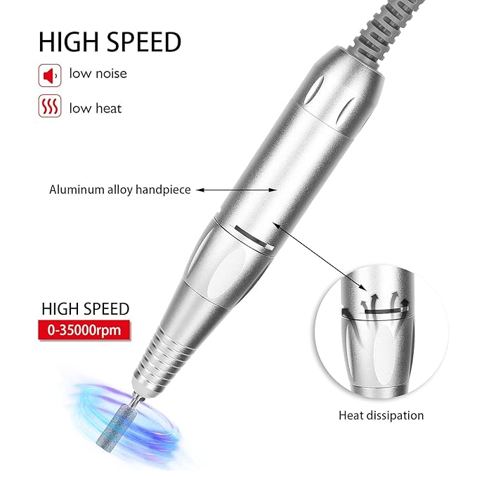 Joyzan Lima Eléctrica para Uñas 35000RPM con Cabezal de Aleación de Aluminio miniatura 6