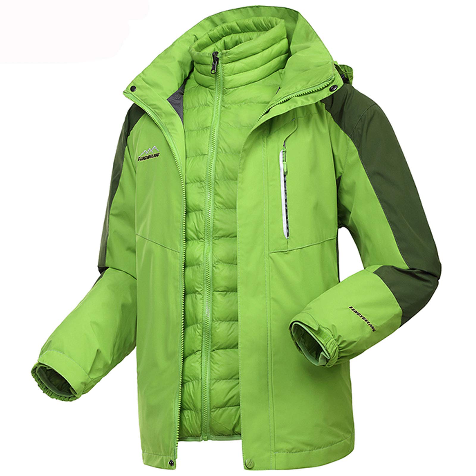 Womens 3 in 1 Interchange Ski Rain Moutain Jacket Windproof Waterproof Parka Coat