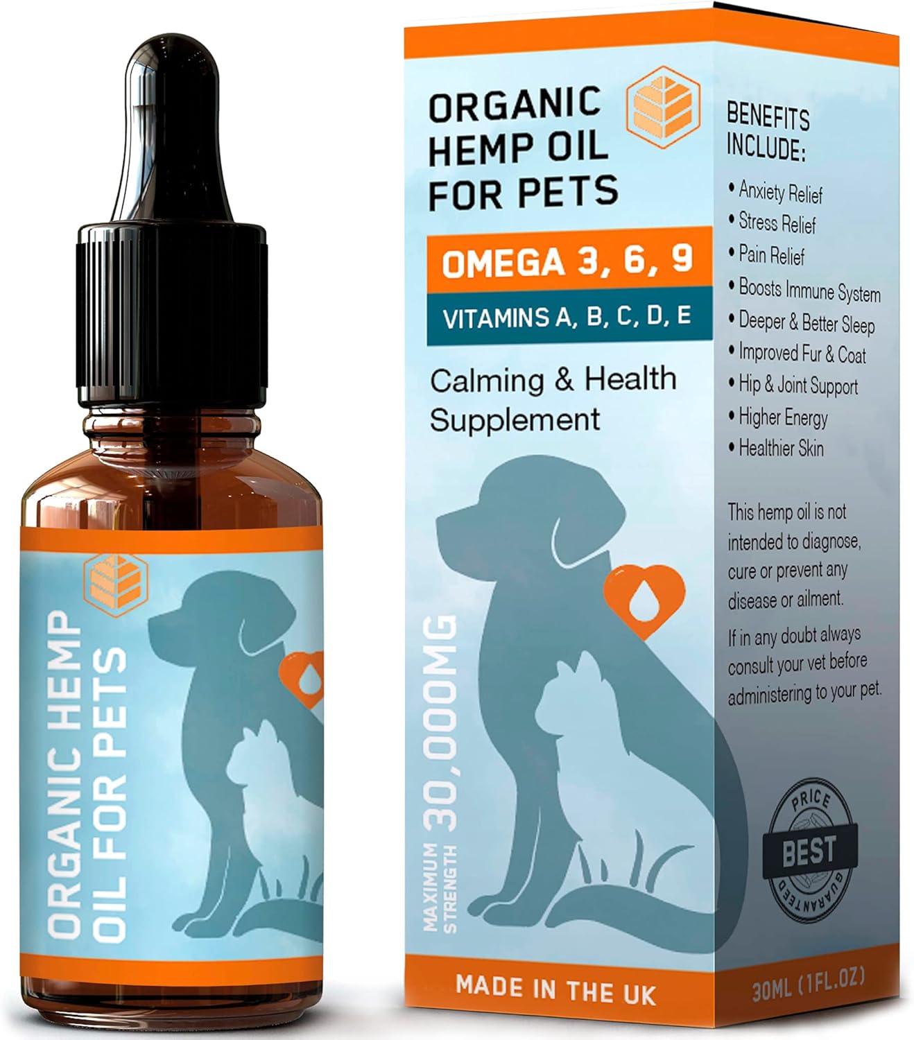 AMZ Evergreen® Hemp Oil for Dogs UK Vet Approved Dog Calming Products