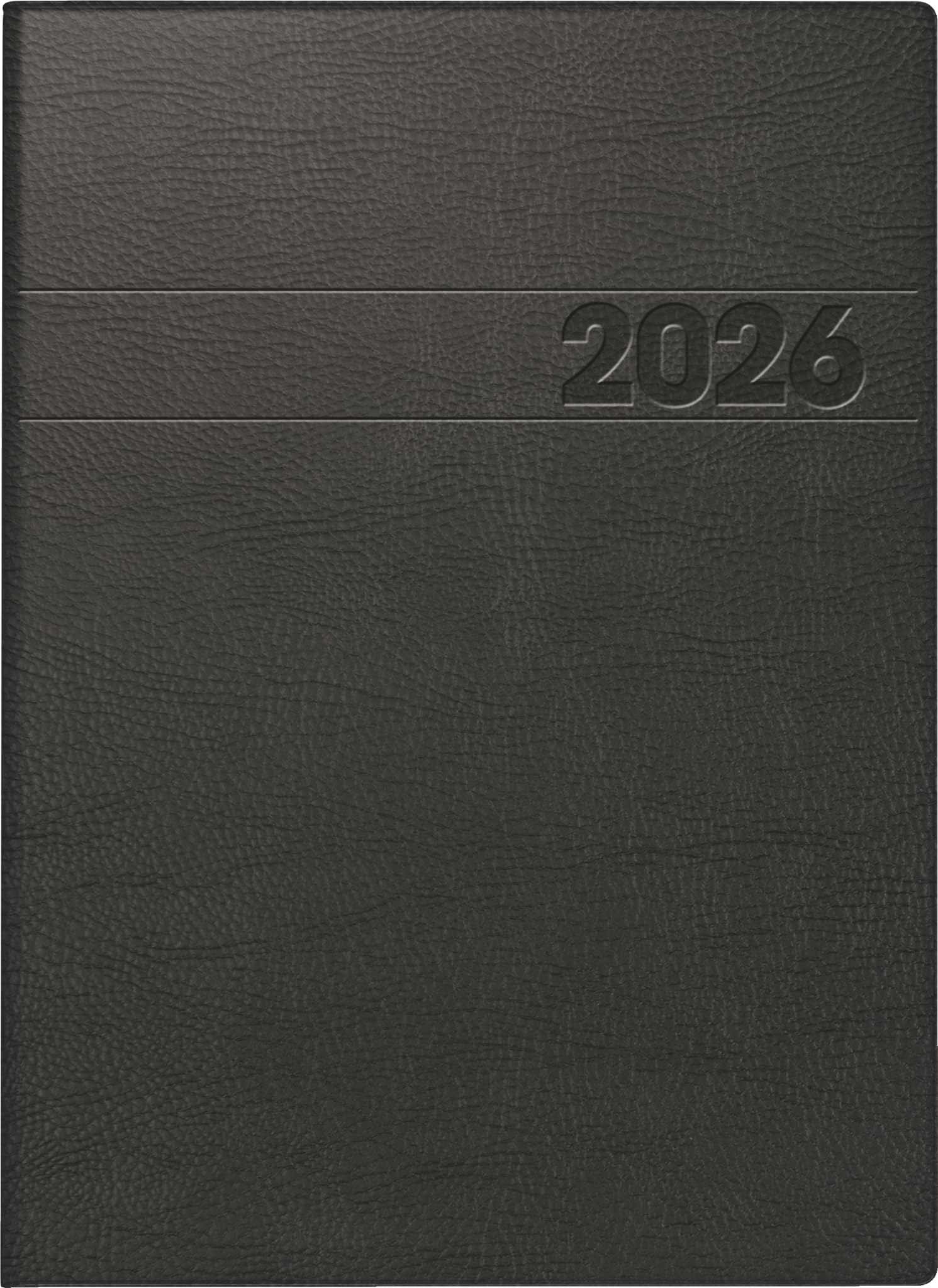 BRUNNEN Book Calendar Model 796 2026 | A5, Plastic, Black