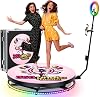 360 Photo Booth Machine 31.5“ with Flight Case, Logo Customisation, App Remote Control, Automatic 80cm 360 Spin for 3-4 People, 360 Photo Booth Suitable for Parties, Weddings, Rentals