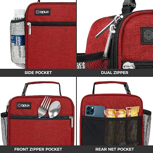 Miniatura 4 de opux Lonchera térmica para adultos, hombres y mujeres, bolsa térmica para niños, niñas, adolescentes, bolsa térmica para el almuerzo, suave y