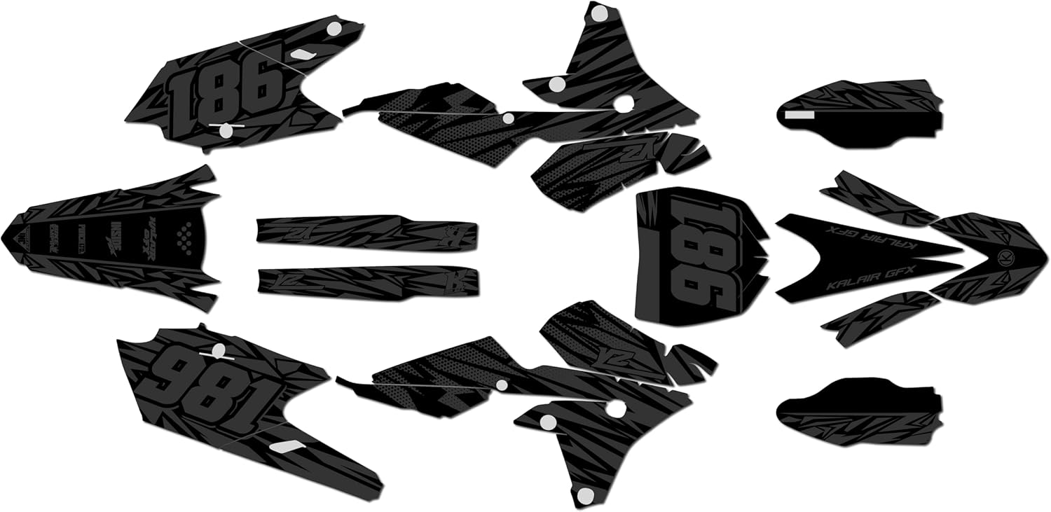 Graphics Kit for Yamaha YZ250F 2014-2018 and YZ450F 2014-2017 Twitch Series Smoke 9 Mil - Easy Go - Dirt Pit Bike Motorcycle Sticker, Dirtbike Racing Decal Motocross no-Plastics