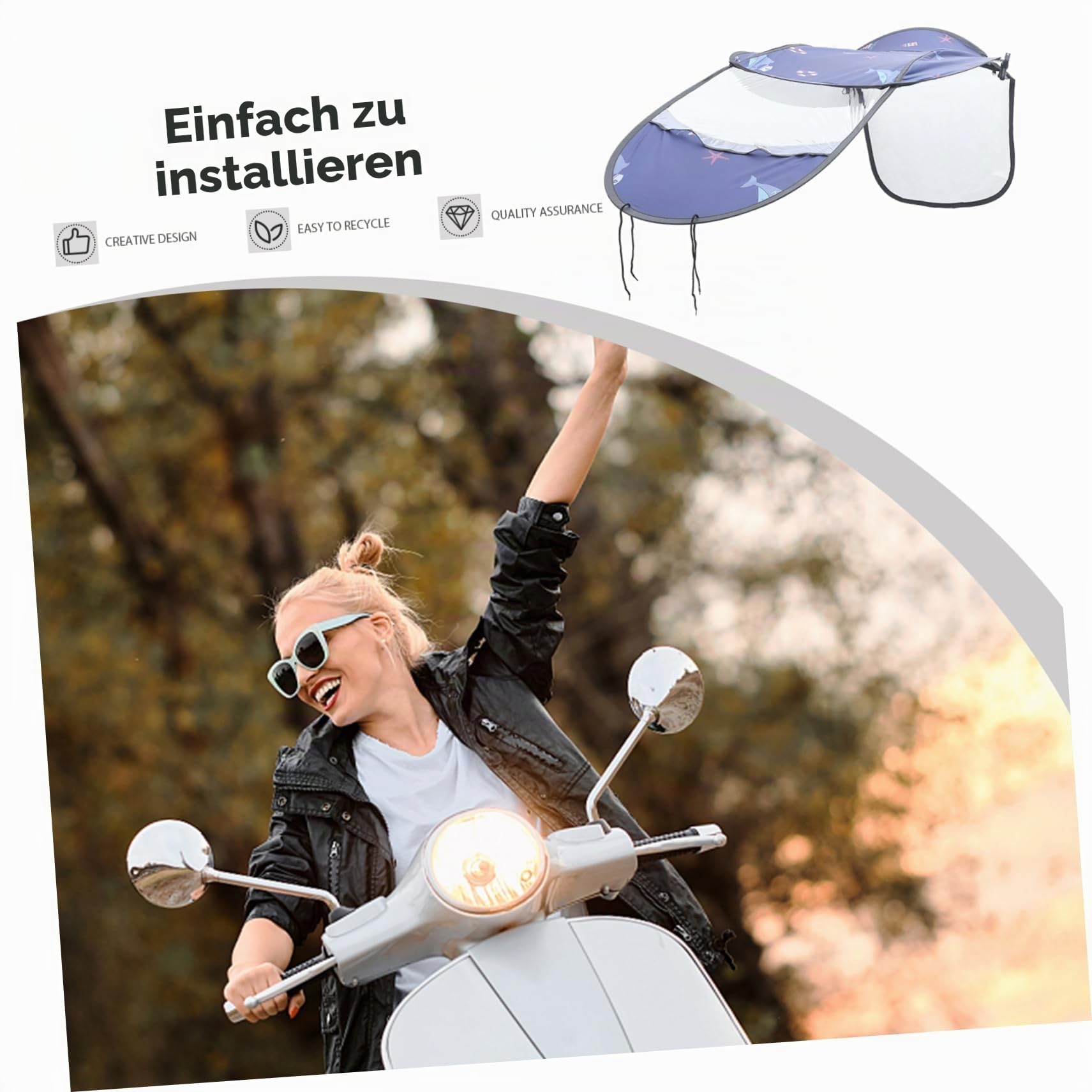 Ciieeo Elektrisches Motorrad Regenschutzdach wasserdichte Überdachung für Elektromotorräder Zubehör für Optimalen Schutz vor Regen und Sonne Installieren Robustem Gefertigt