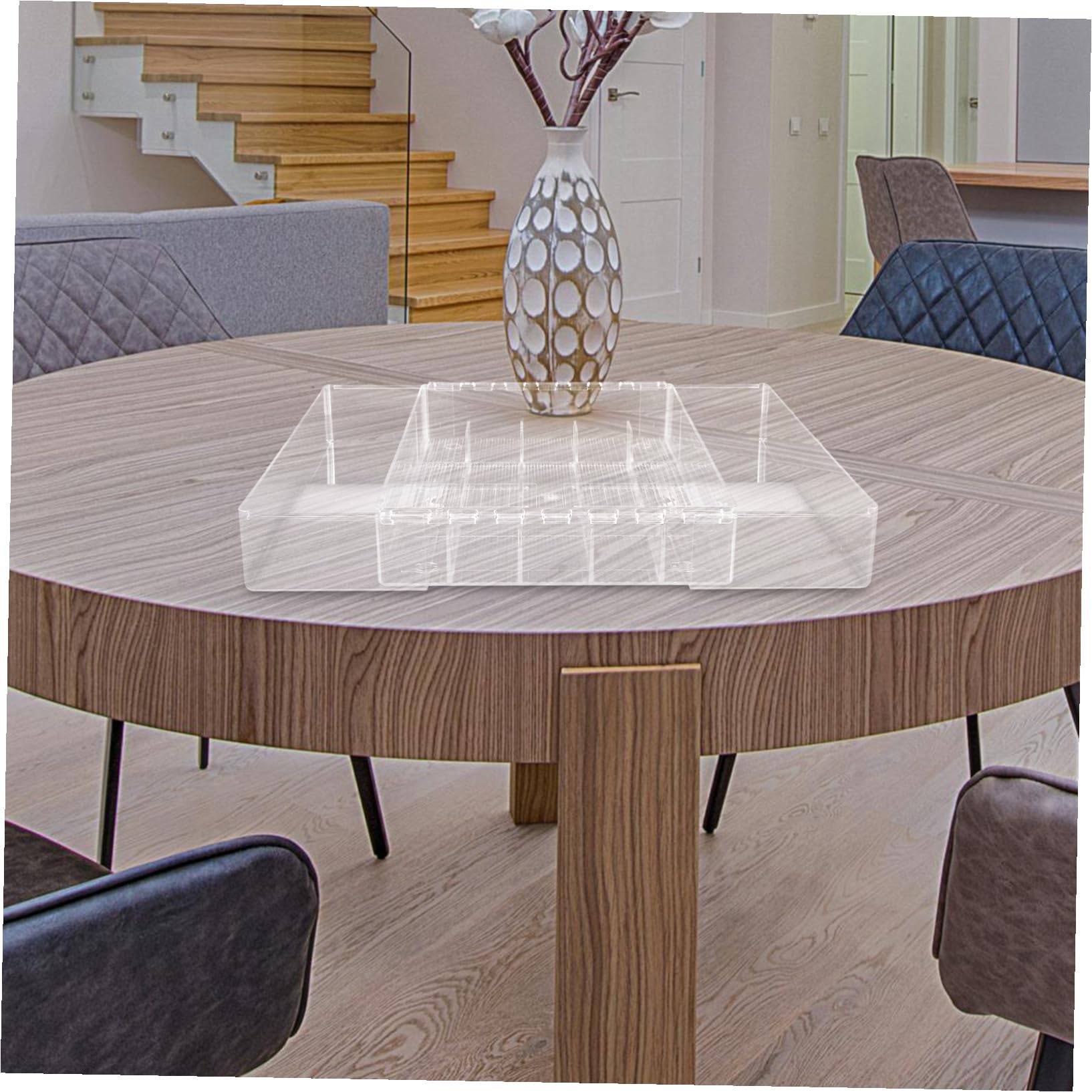 Verstellbarer Acryl Küchenutensilien Organizer mit Mehreren Fächern Erweiterbarer Besteckkasten für Schublade zur Aufbewahrung im Badezimmer und Küche
