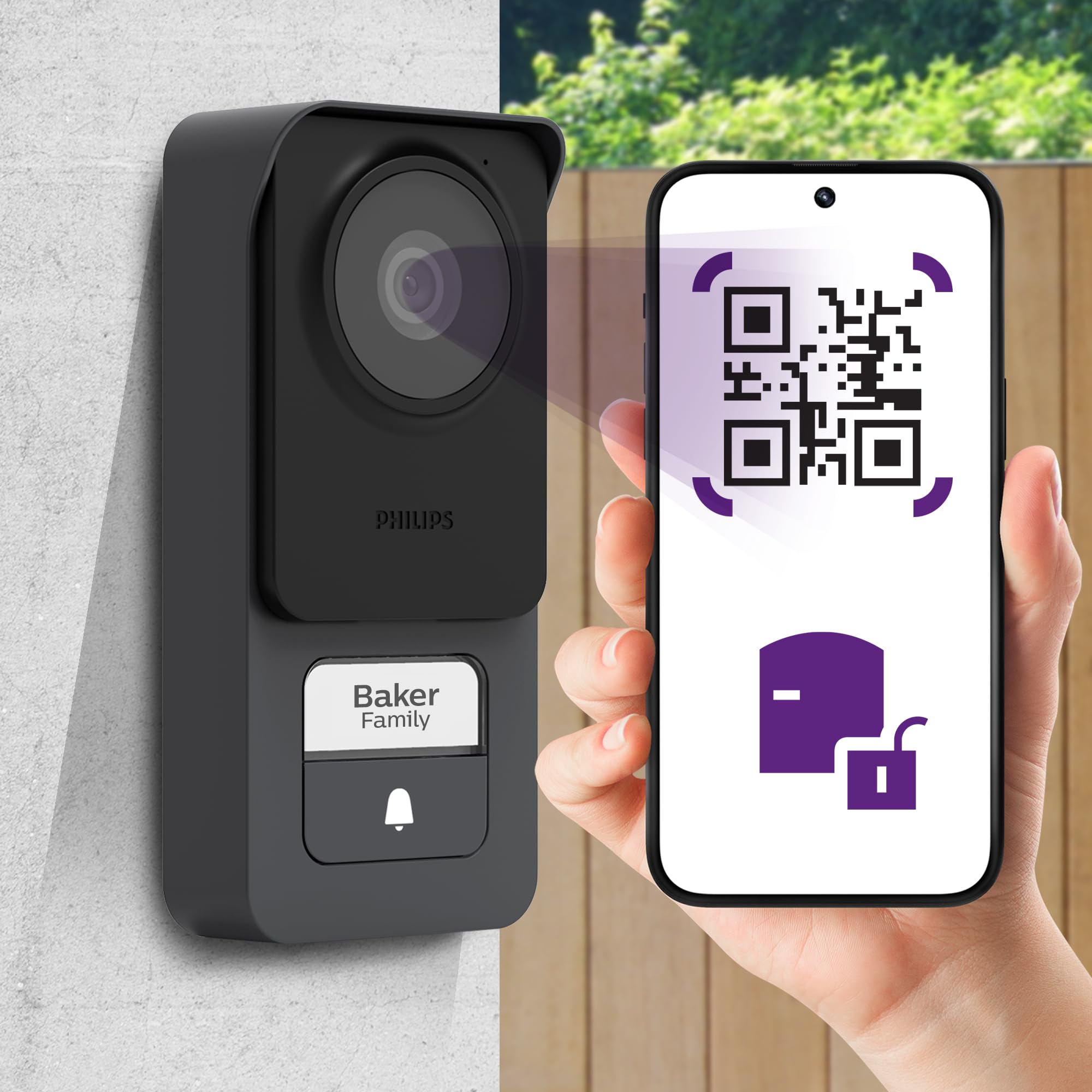 Philips WelcomeEye Connect 3 WLAN-Video-Türsprechanlage, 2-Draht-System, 7" Touchscreen, 3K-Auflösung, Dualband-WLAN, RFID-Badges, Farb-Nachtsicht, Alexa kompatibel