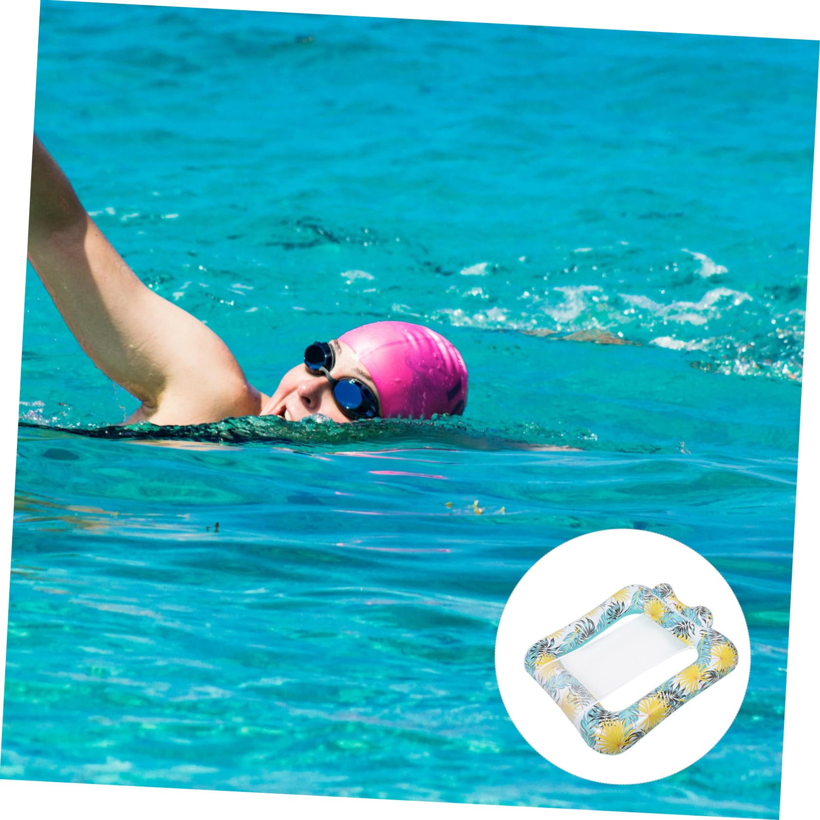ifundom Poltrona Gonfiabile per Piscina in Pvc Rete Confortevole, Facile da Gonfiare e Sgonfiare, per Prendere Sole Durante le Vacanze