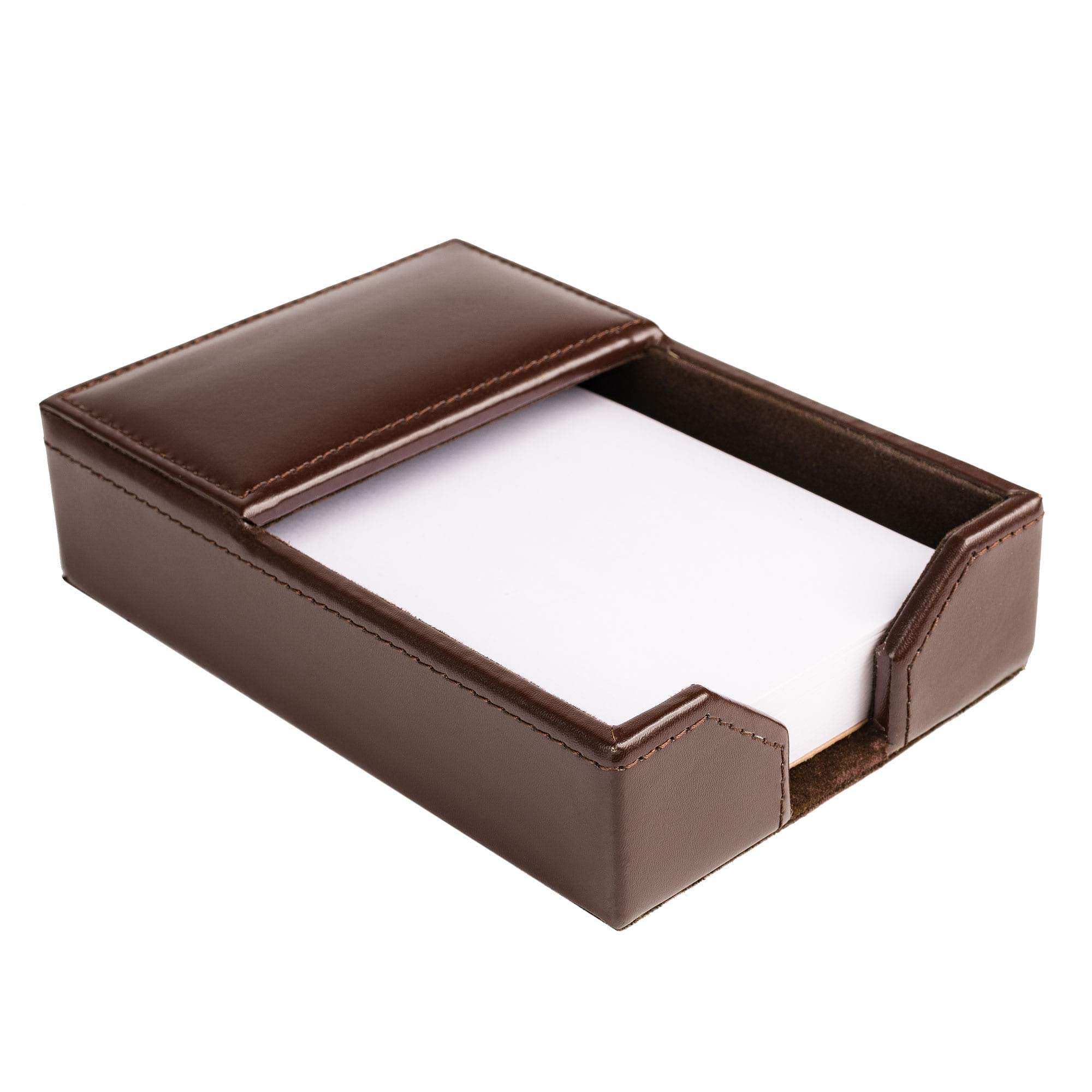 Dacasso Dark Brown Bonded Leather Memo Holder, 4-Inch by 6-Inch