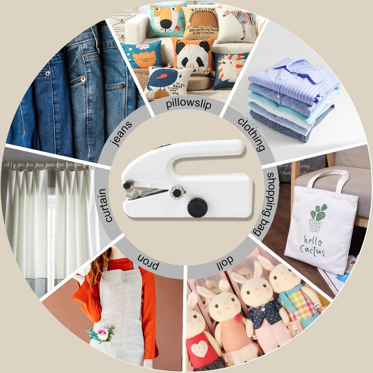 Máquina de coser portátil de mano, máquina de coser a mano para adultos y principiantes, mini máquina de coser, pequeña máquina de coser fácil de usar 2