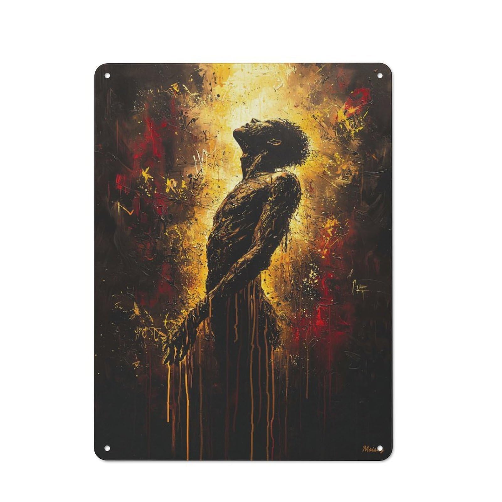 Junmoney Ascension Of The Soul Contemporary Expression Metal Wall Sign 40X30cm Featuring Ist Artwork For Hallway Wall, Suited To Wall Display Collectors