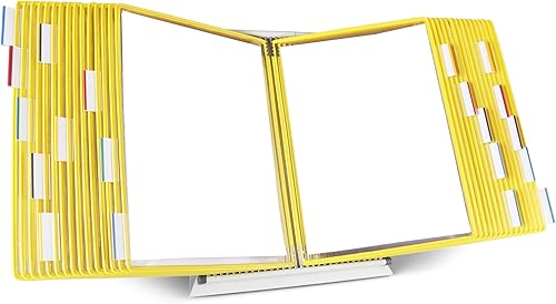 Vista 34 de DJOIS by Tarifold - Sistema de visualización de escritorio, marcos de alambre de acero duraderos, tamaño carta, 10 bolsillos de doble cara, Variado
