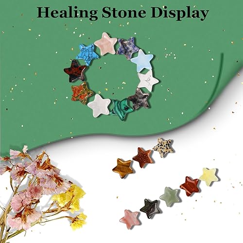 Miniatura 3 de Aitsite Cristales de estrella y piedras curativas, 18 piedras de cristales pulidos para curación, regalo de equilibrio de energía de Reiki para