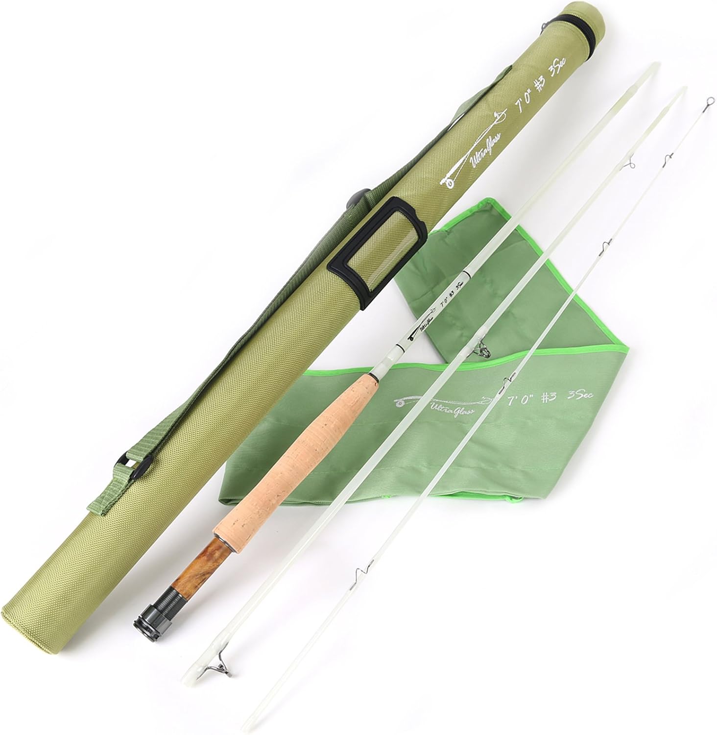 M MAXIMUMCATCH Maxcatch Fiberglass Fly Fishing Rod: 3wt/ 5wt/ 6wt/8wt in Blue,Orange, Purple or Transparent