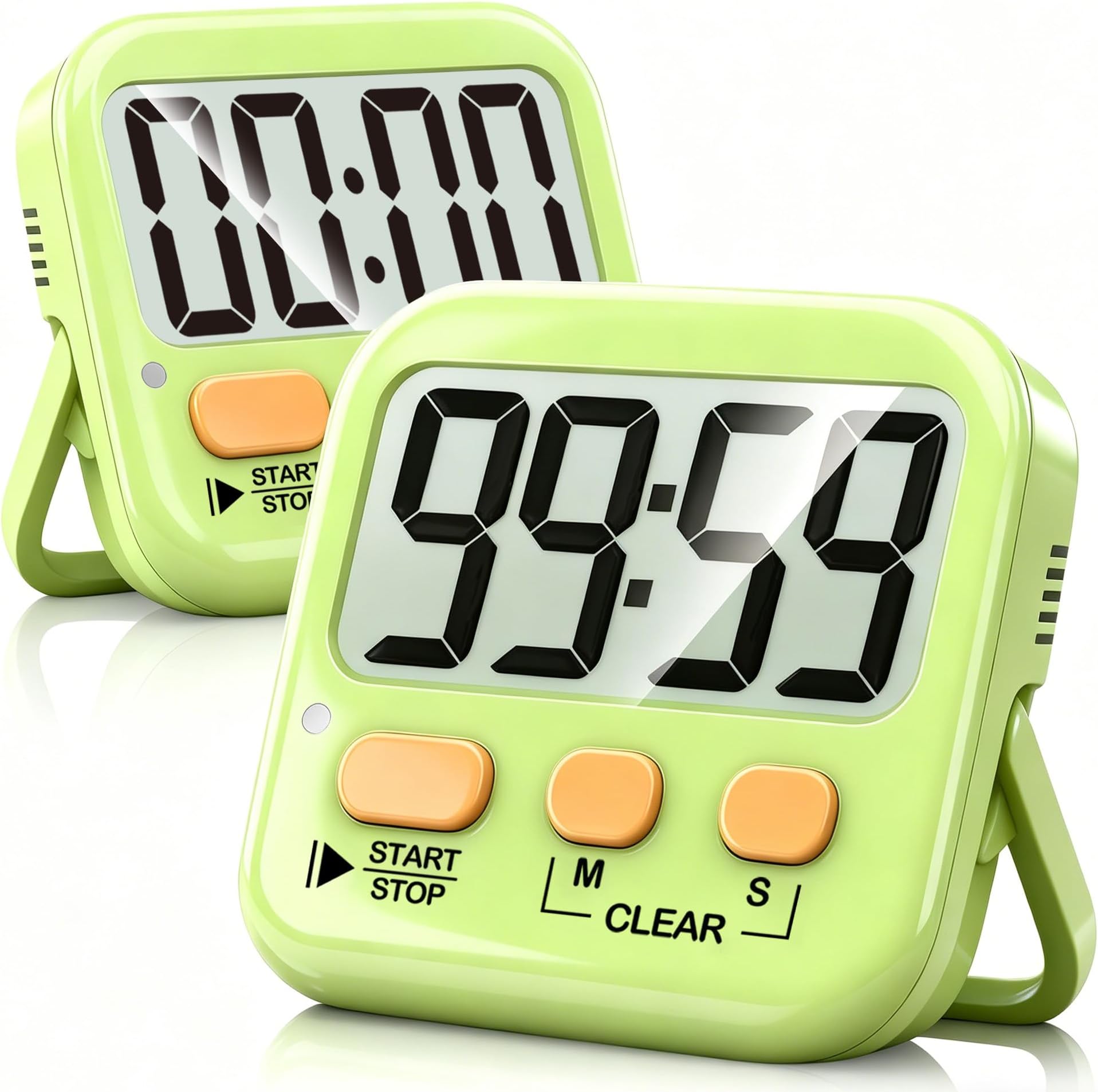Antonki 2 Pack Digital Timer for Kids, Magnetic Countdown Kitchen Timers for Cooking, Egg, Classroom, Teacher, Exercise, Study, Oven - Battery Included