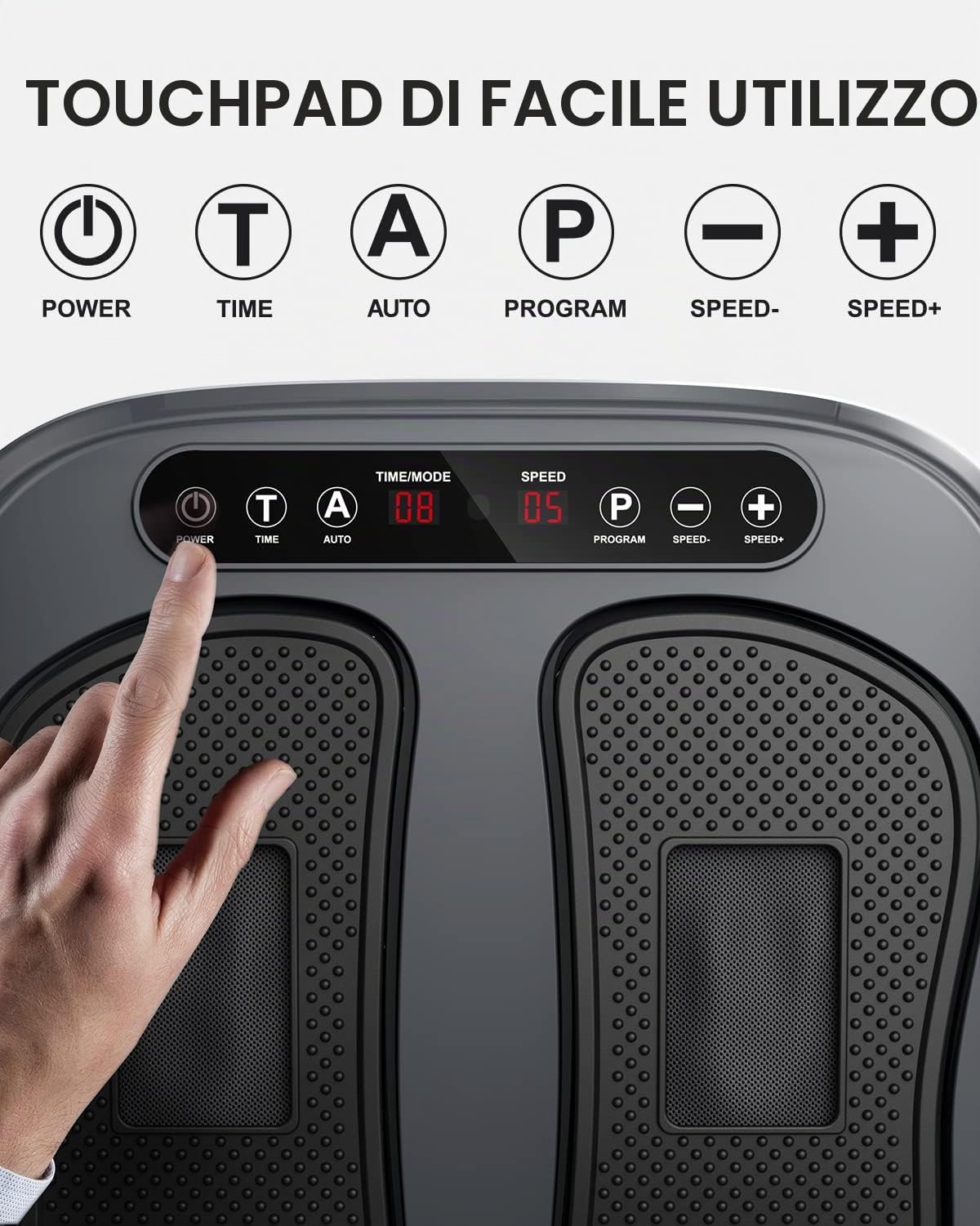 RENPHO Massaggiatore per piedi vibrante e rotante, Massaggiatore elettrico Shiatsu per piedi con digitopressione, Pannello touch, 2 programmi, 3 modalità automatiche