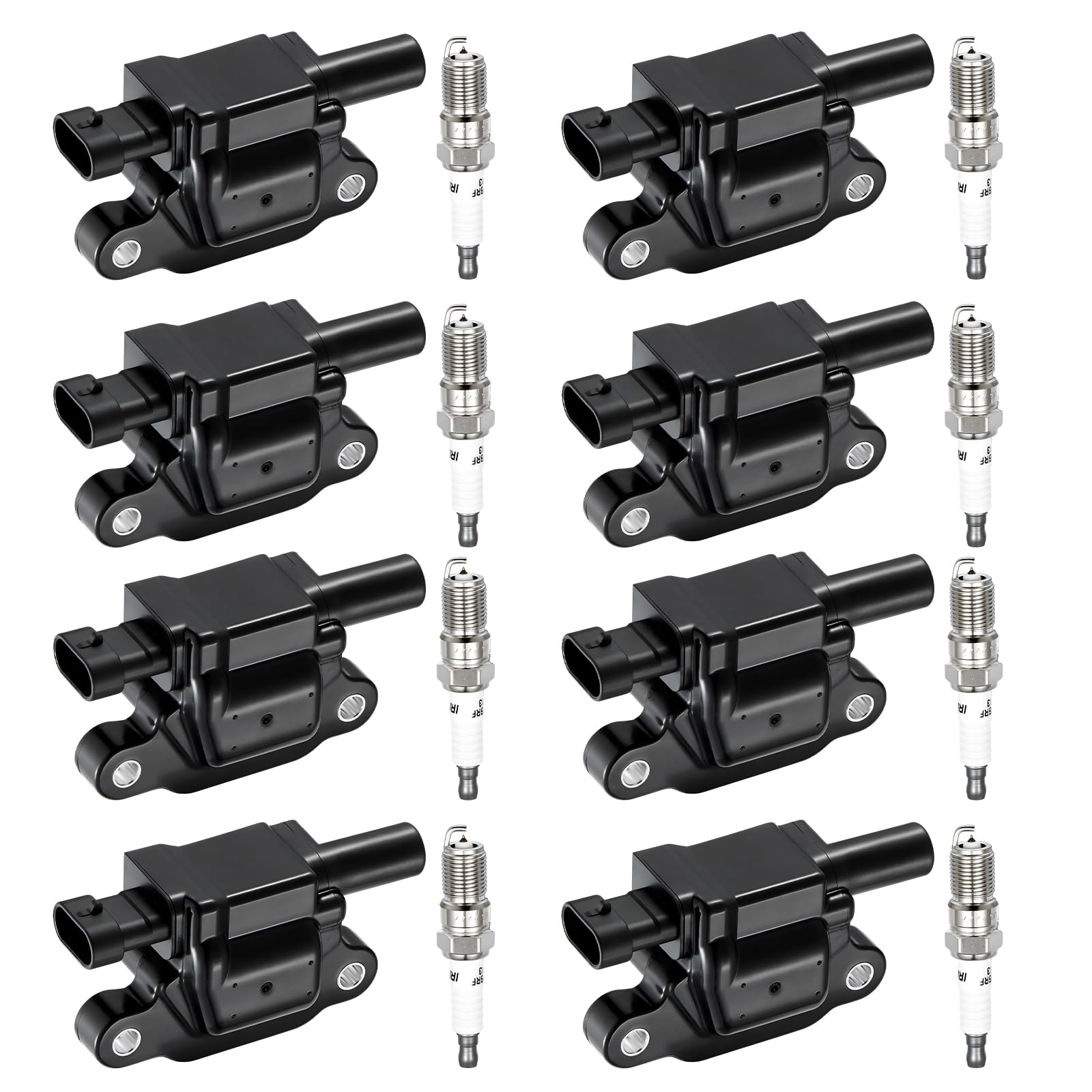 BDFHYK Ignition Coil Pack UF413 and Iridium Spark Plug SP479 for Chevy