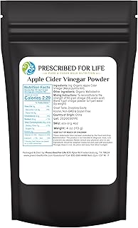 Prescribed For Life Apple Cider Vinegar Powder, Organic ACV, Spray Dried, Gluten Free, Vegan, Non GMO, 5% Acetic Acid (Malus pumila Mill) (4oz / 113g)